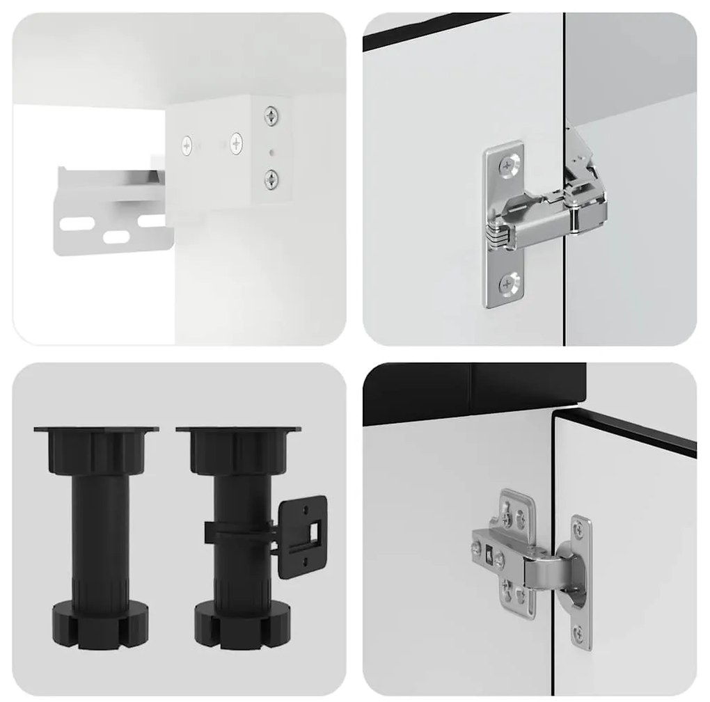 8 peças armário de cozinha conjunto Kalmar preto