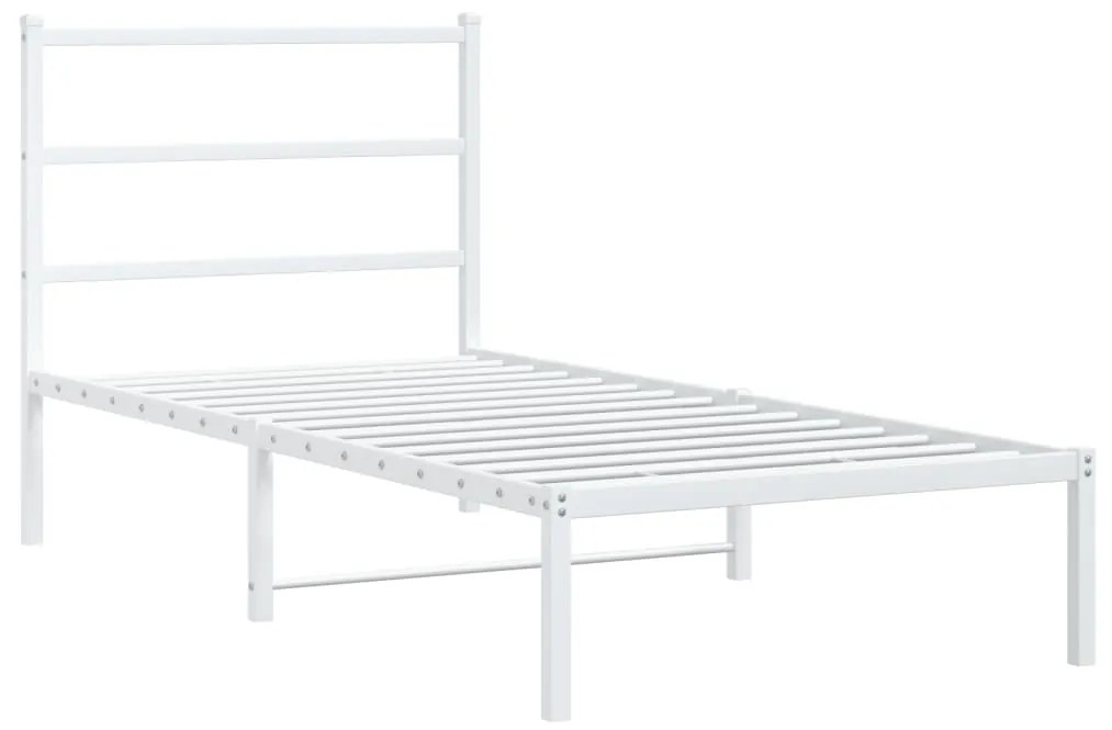 Estrutura de cama com cabeceira 90x200 cm metal branco