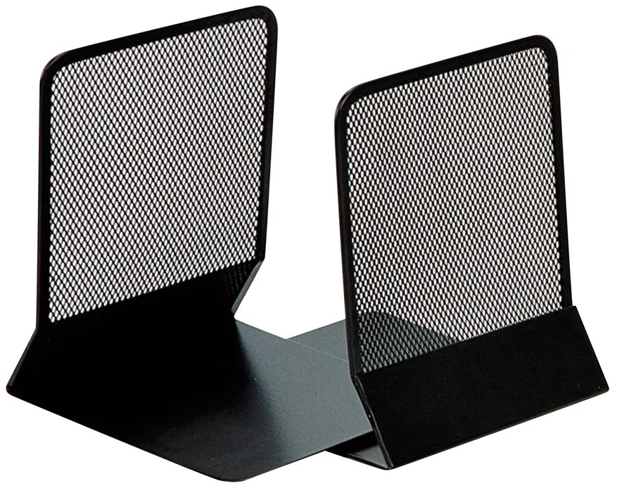 Apoia Livros Metálico Q-Connect Kf15098 Preto -Conjunto -135x152x165 mm