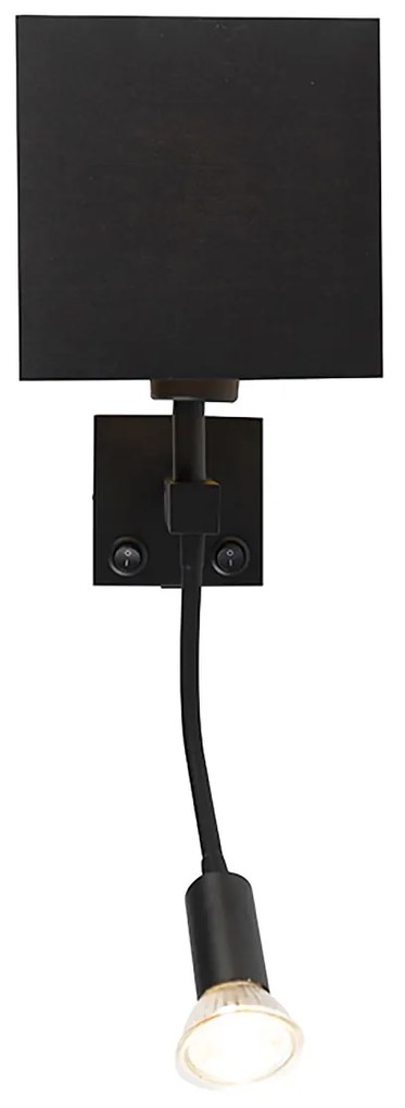 Candeeiro de Parede Inteligente Preto com USB incl. Wifi A60 e GU10 - Zeno