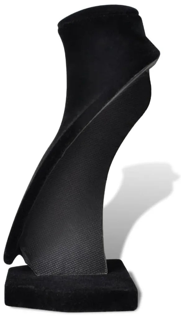 Busto para colares, suporte de joia em flanela, preto 9 x 8,5 x 15 cm