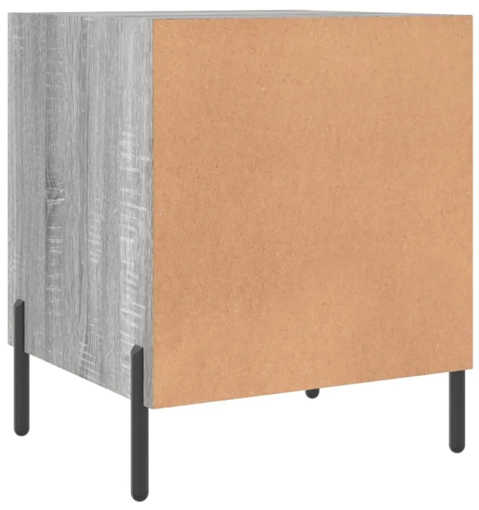 Mesa cabeceira 2pcs 40x40x50 cm madeira processada cinza sonoma