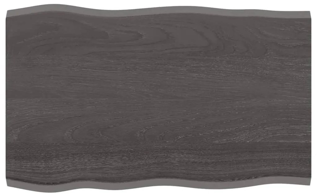 364007 vidaXL Tampo de mesa com bordas vivas carvalho tratado cinza-escuro