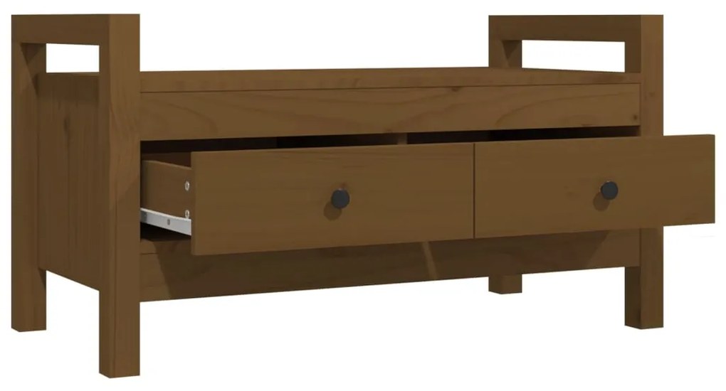 Banco de corredor 80x40x43 cm pinho maciço castanho mel