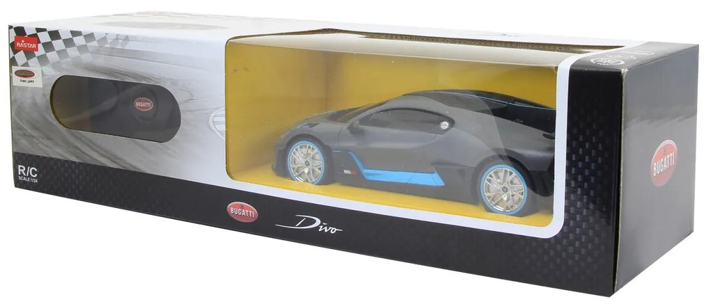 Carro Telecomandado Bugatti DIVO 1:24 grau 2,4GHz cinzento