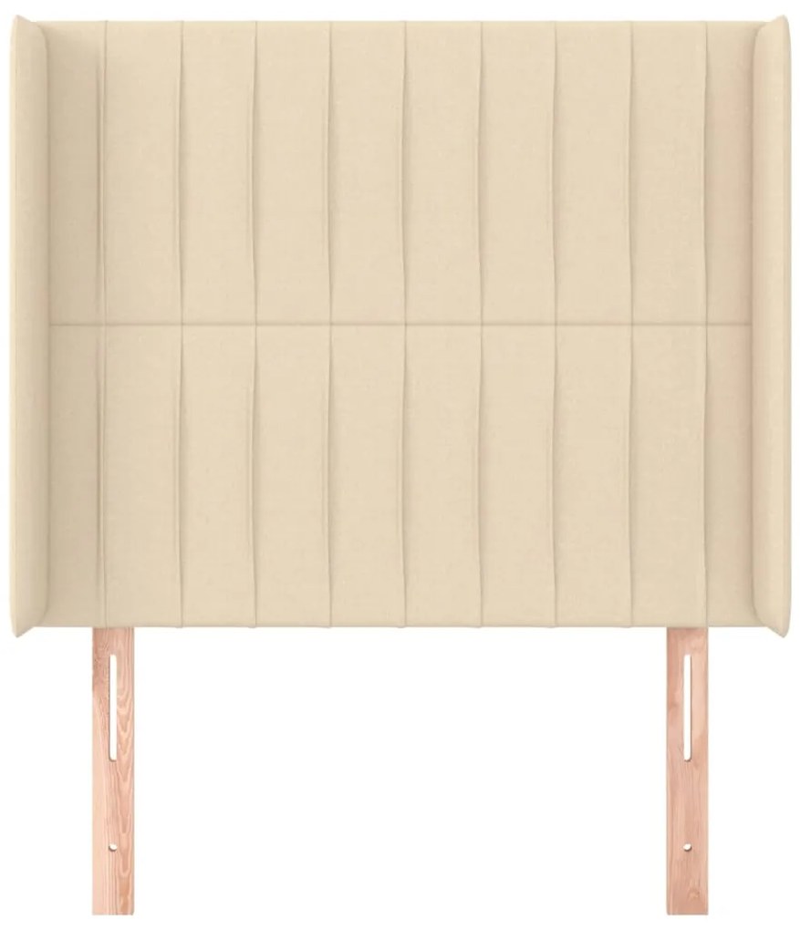 Cabeceira de cama c/ abas tecido 103x16x118/128 cm creme