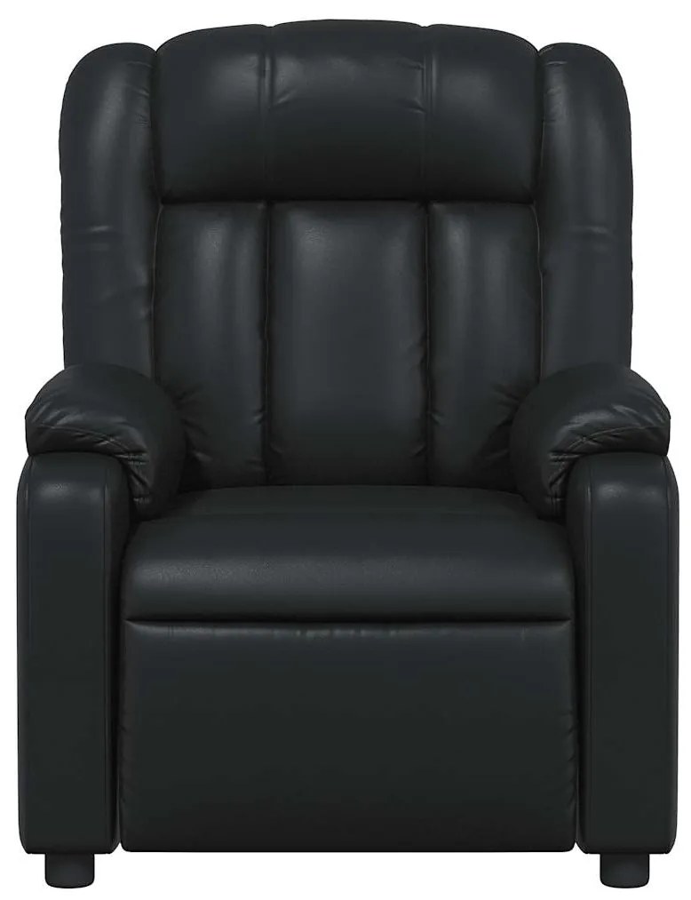Poltrona de massagens reclinável couro artificial preto