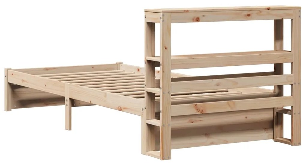 Estrutura de cama com cabeceira 90x200 cm pinho maciço