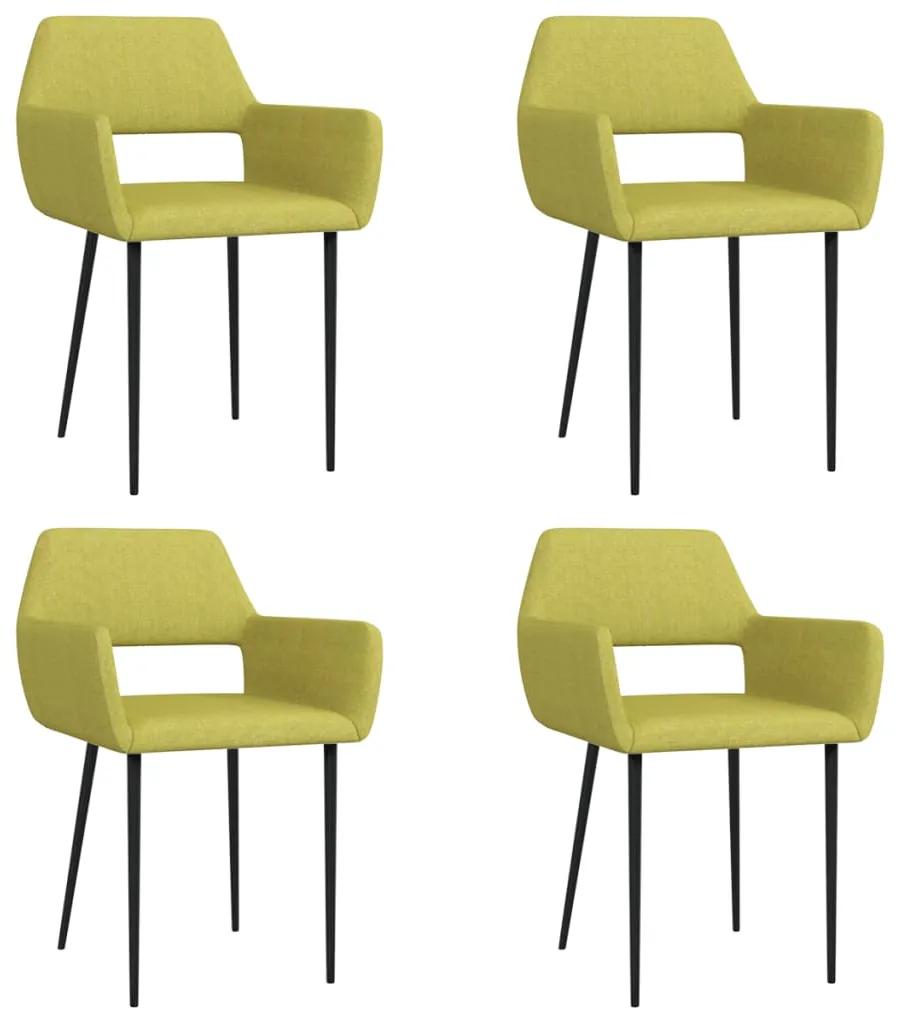 3057538 vidaXL Cadeiras de jantar 4 pcs tecido verde