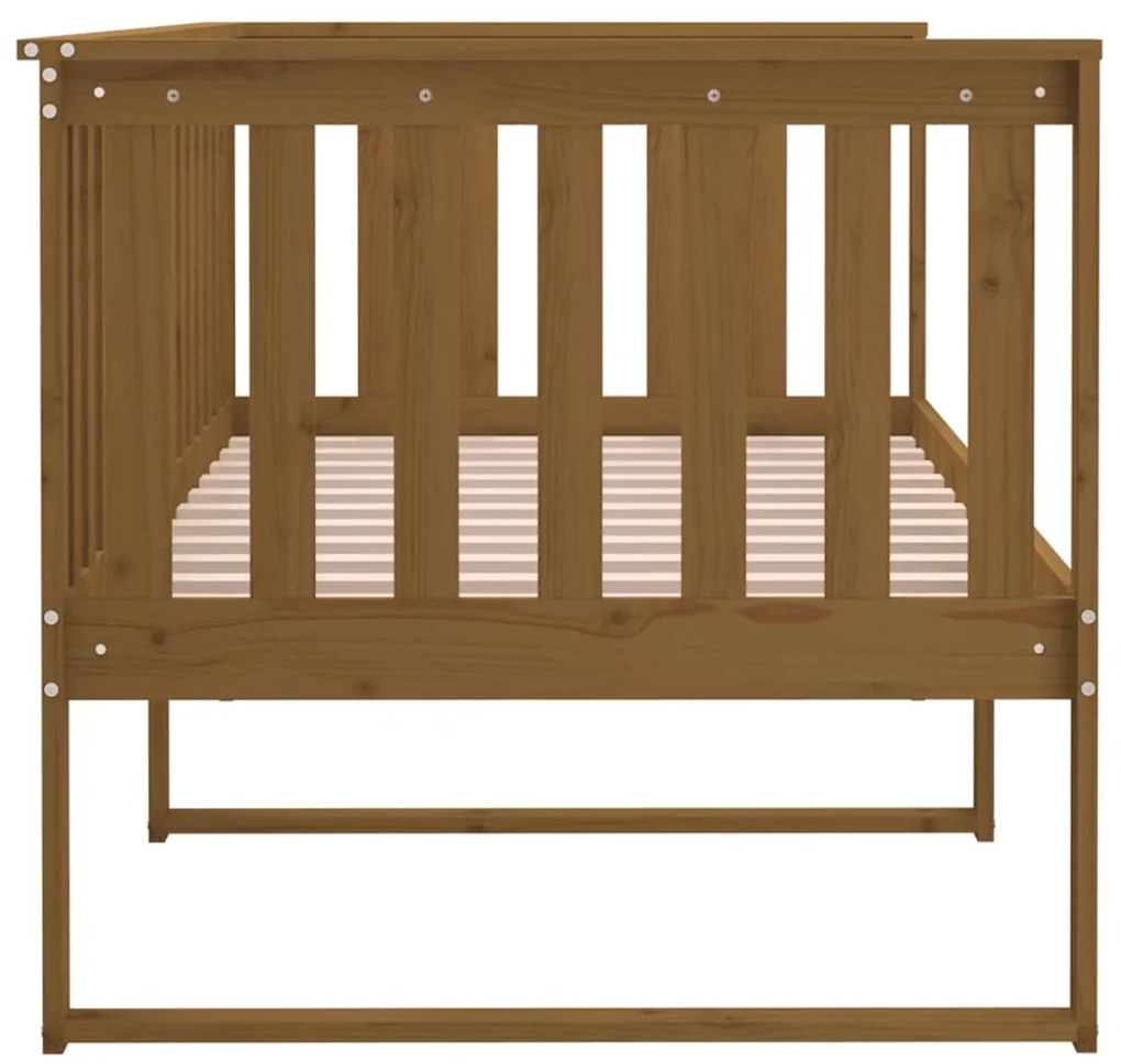 Sofá-cama 100x200 cm madeira pinho maciça castanho mel