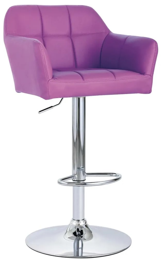 vidaXL Banco de bar com apoio de braços couro artificial roxo