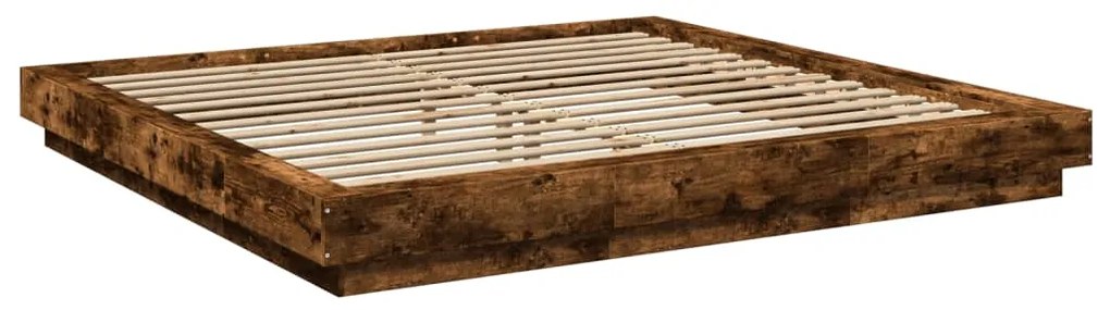 Estrutura de cama 200x200 cm derivados madeira carvalho fumado