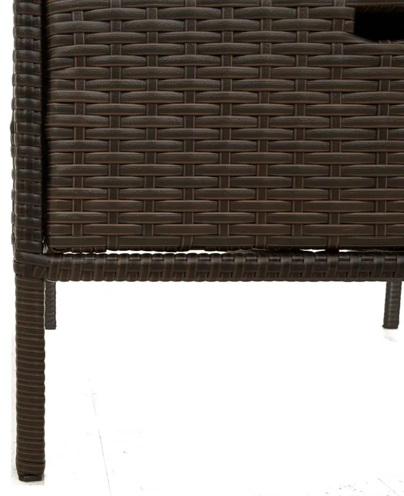 Armário de arrumação para jardim 55x59x80 cm vime PE castanho