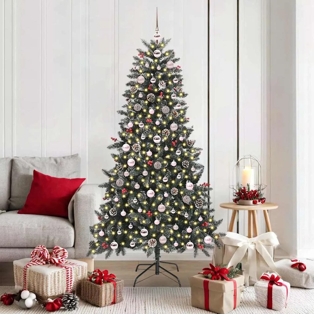 vidaXL Árvore de Natal Artificial Verde 180 cm PVC, Plástico e Aço