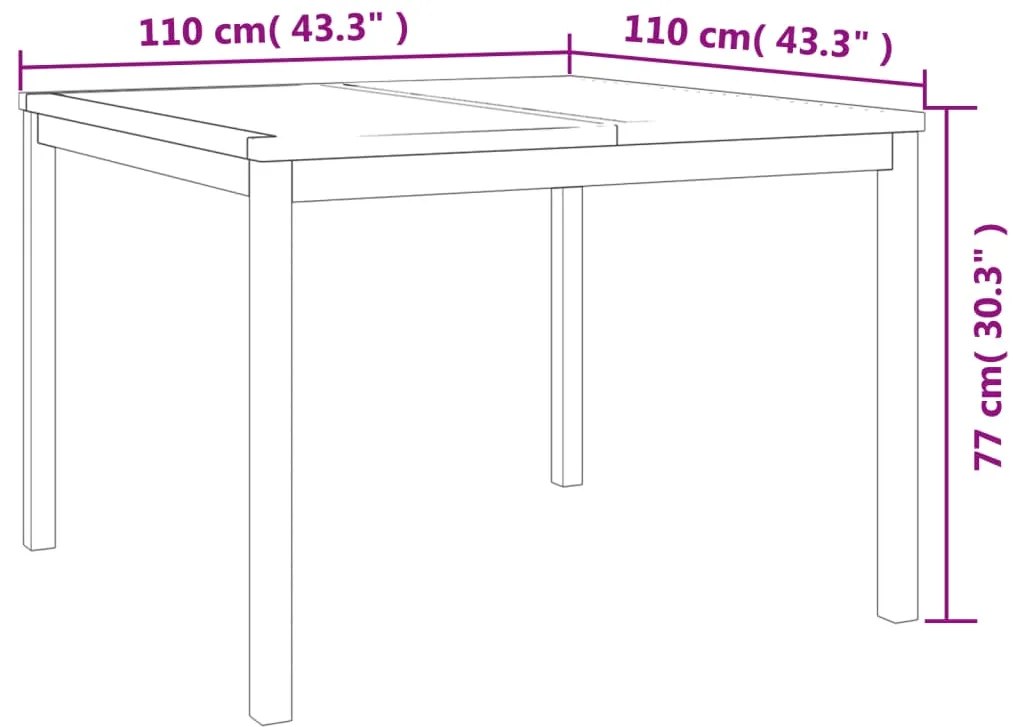 5 pcs conjunto de jantar p/ jardim madeira de teca maciça