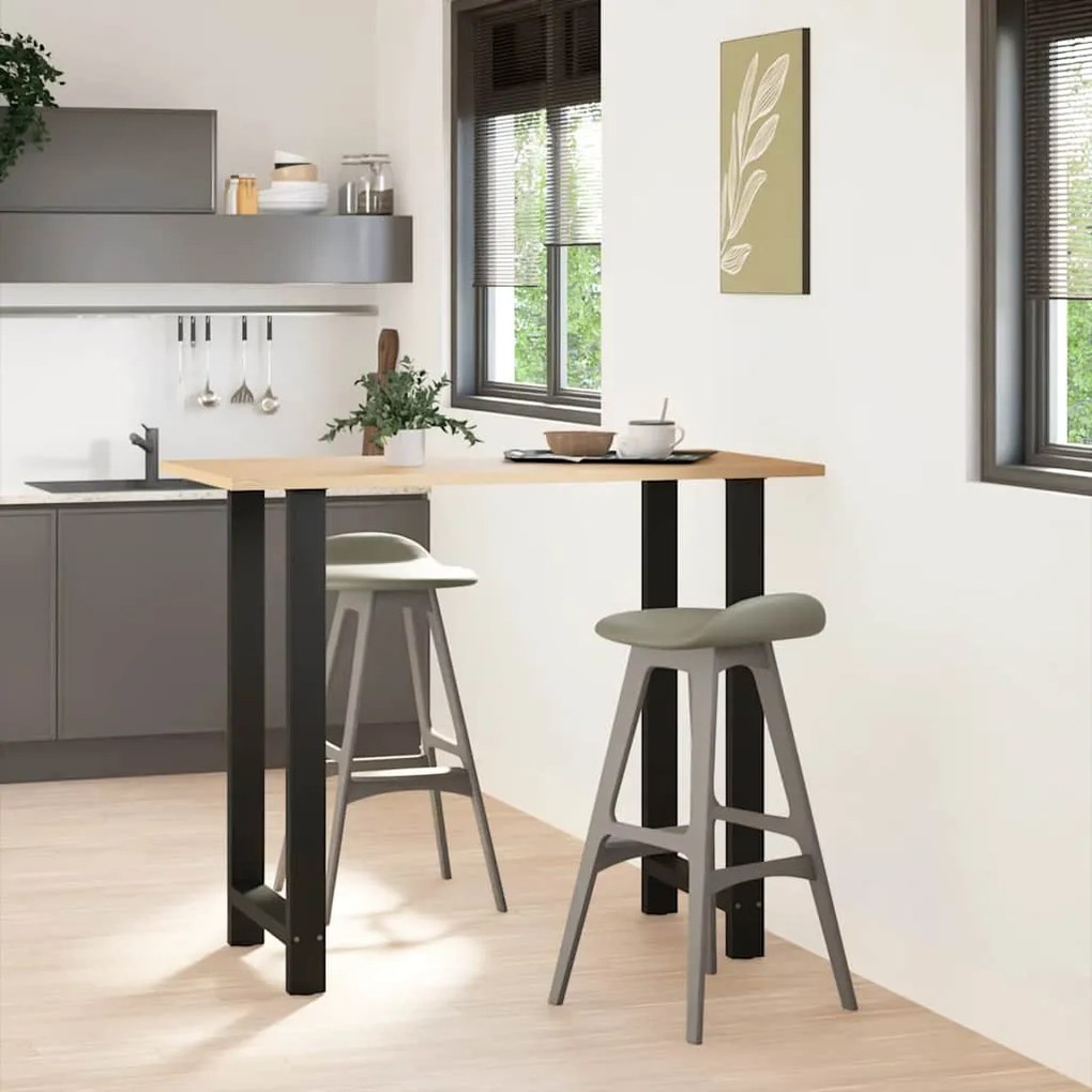Pés para mesa de bar pretos 2 peças 60x(110-111) cm aço