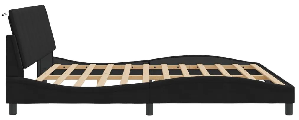 Estrutura de cama sem colchão 200x200 cm veludo preto