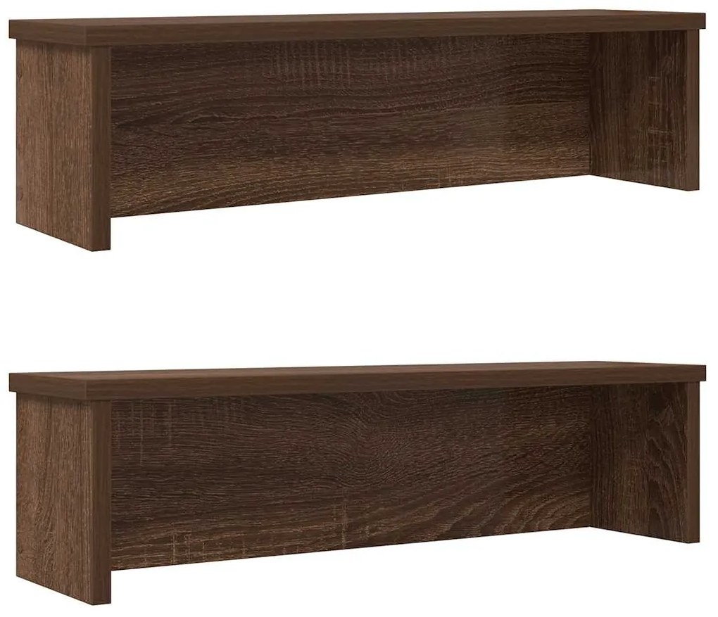 Racks de cozinha empilhável 2 pcs carvalho castanho 50x15x16 cm