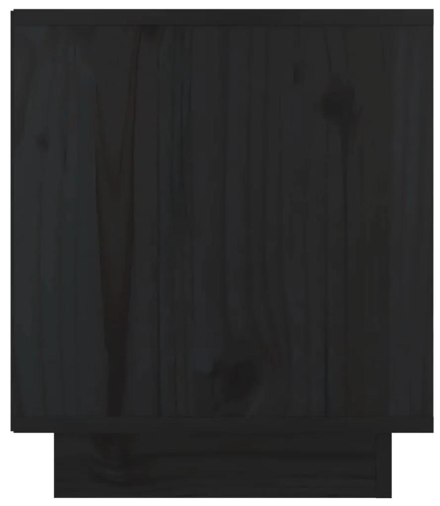 Mesa de cabeceira 40x34x40 cm madeira de pinho maciça preto