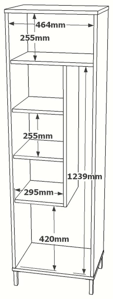 Armário Multiuso DY1 – Nogueira/Branco – 50,4 cm x 165 cm x 35,7 cm