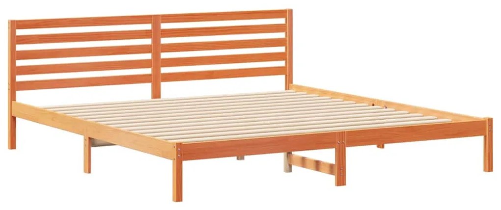 Estrutura da Cama com cabeceira Castanho-mel 180 x 220 cm