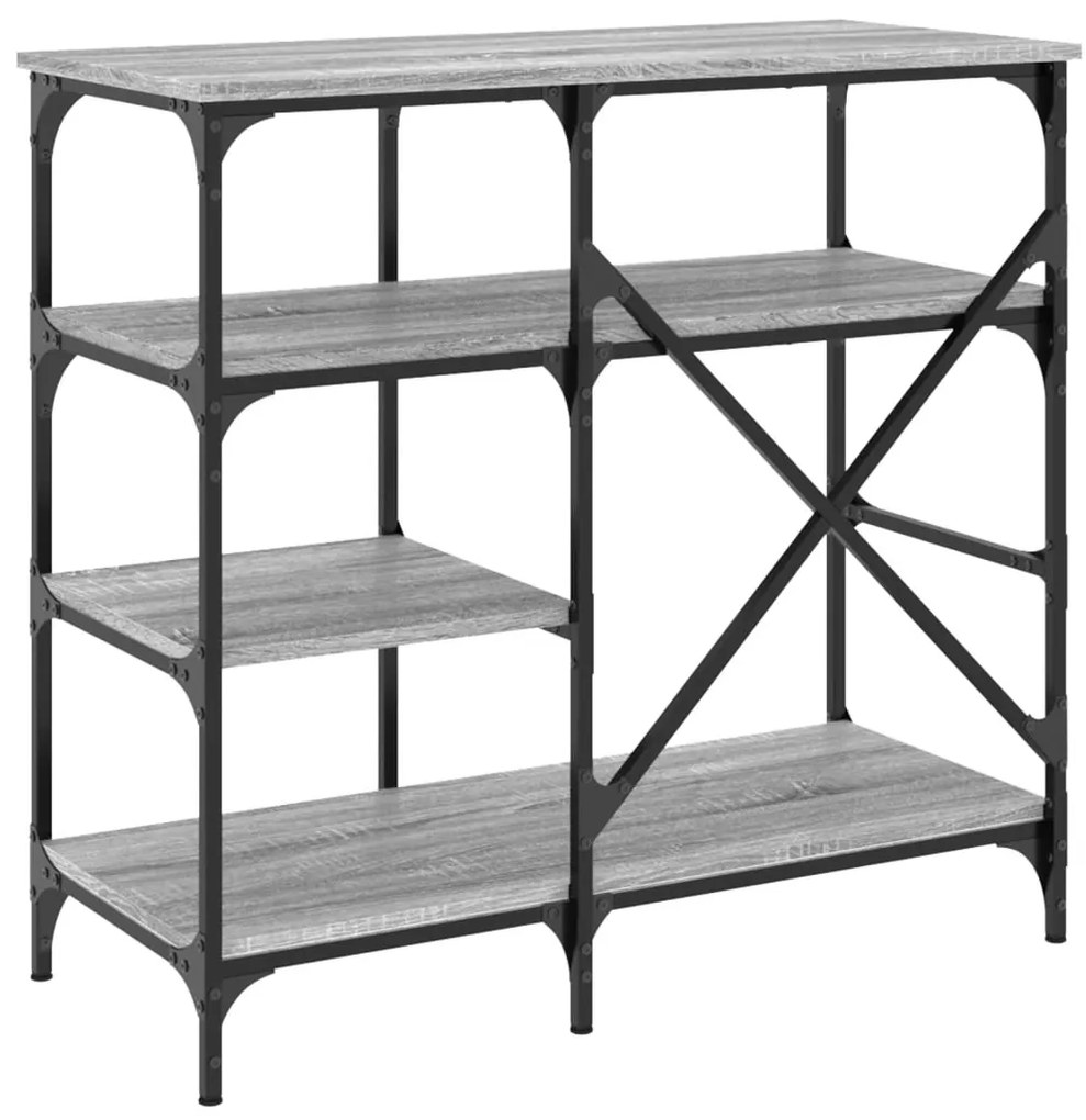 Estante 90x40x84 cm derivados de madeira e metal cinza sonoma