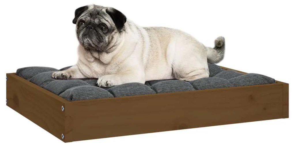 Cama para cães 61,5x49x9 cm pinho maciço castanho mel