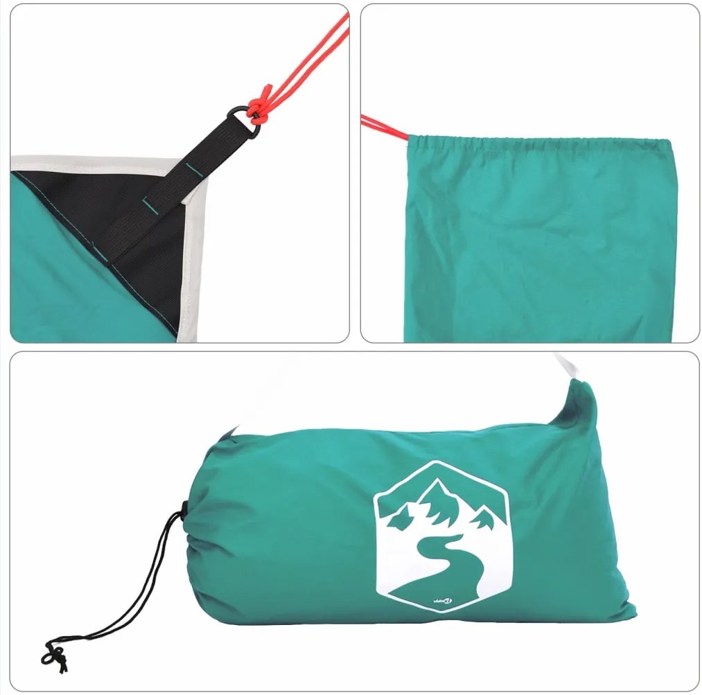 Toldo de praia com âncoras de areia 304x300 cm verde