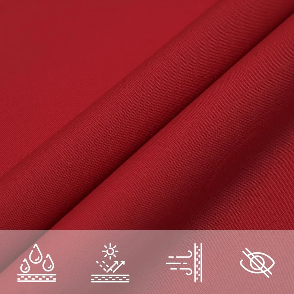 Para-sol vela tecido oxford triangular 2,5x2,5x3,5 m vermelho