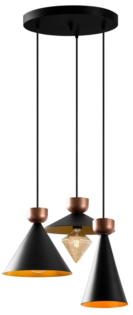Candeeiro Suspenso Dodo – Preto – 67 x 67 cm