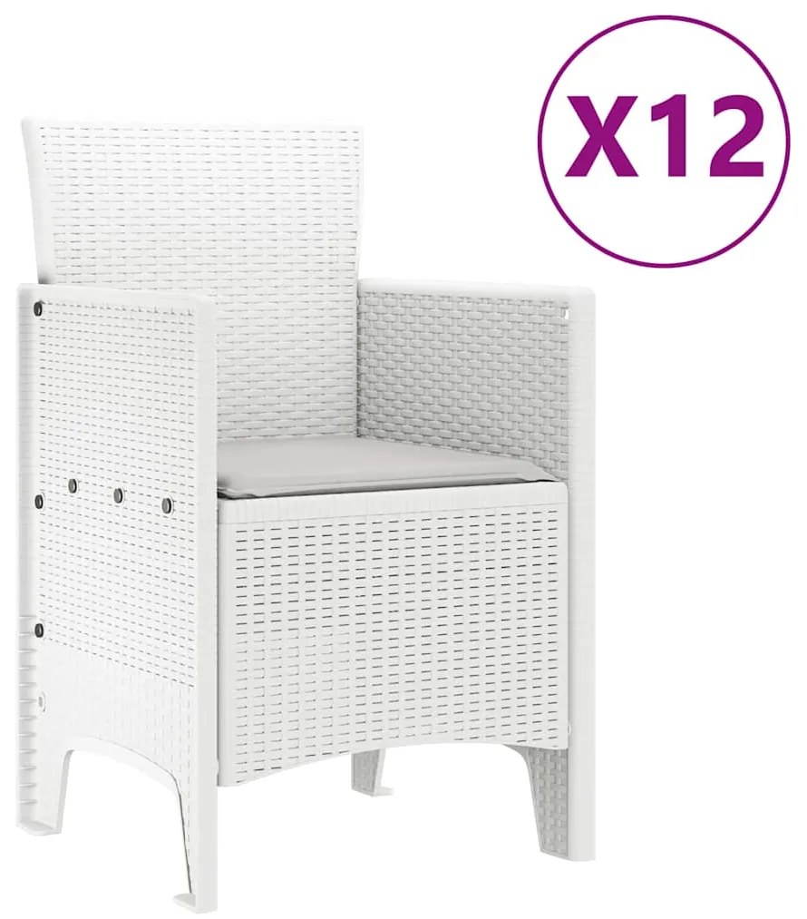 Conjunto de Jantar para Jardim 13 pcs Branco e Cinza Claro