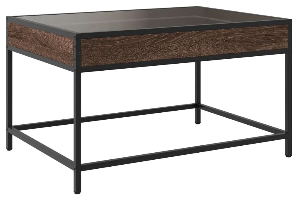 Mesa de centro luzes LED Infinity 70x50x41 cm carvalho castanho