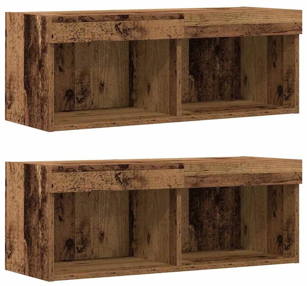 Prateleira flutuante vidaXL 2 pcs Madeira antiga 40x28.5x40 cm Madeira
