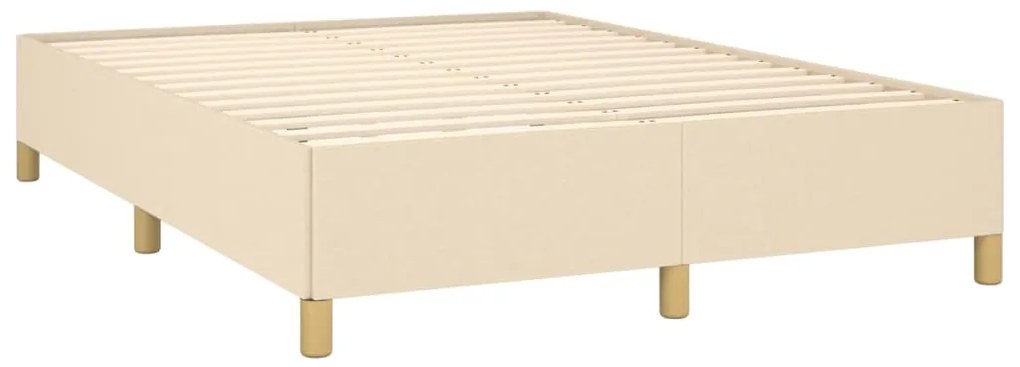 Estrutura de cama sem colchão 140x200 cm tecido cor creme