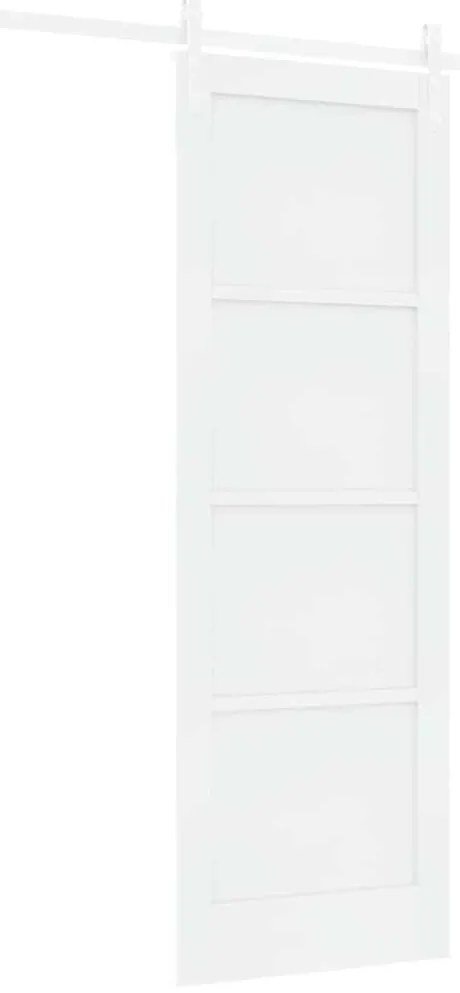 Porta deslizante vidaXL com conjunto de ferragens branca 73,5x211 cm m
