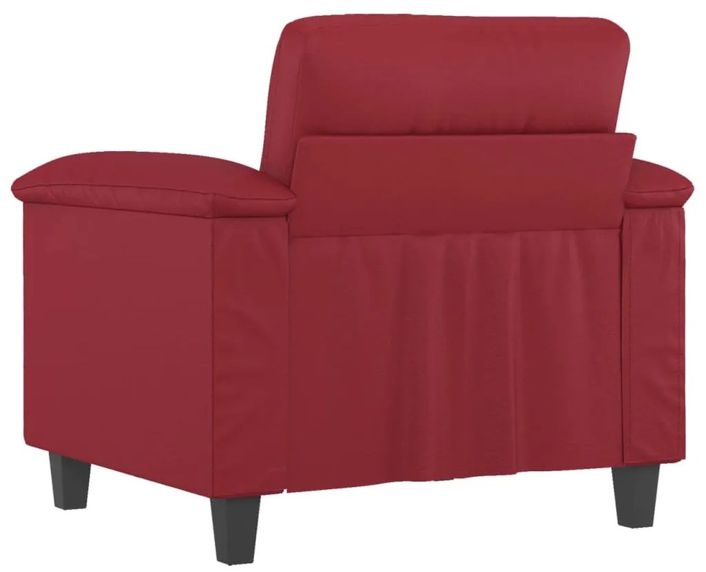 Poltrona 60 cm couro artificial vermelho tinto