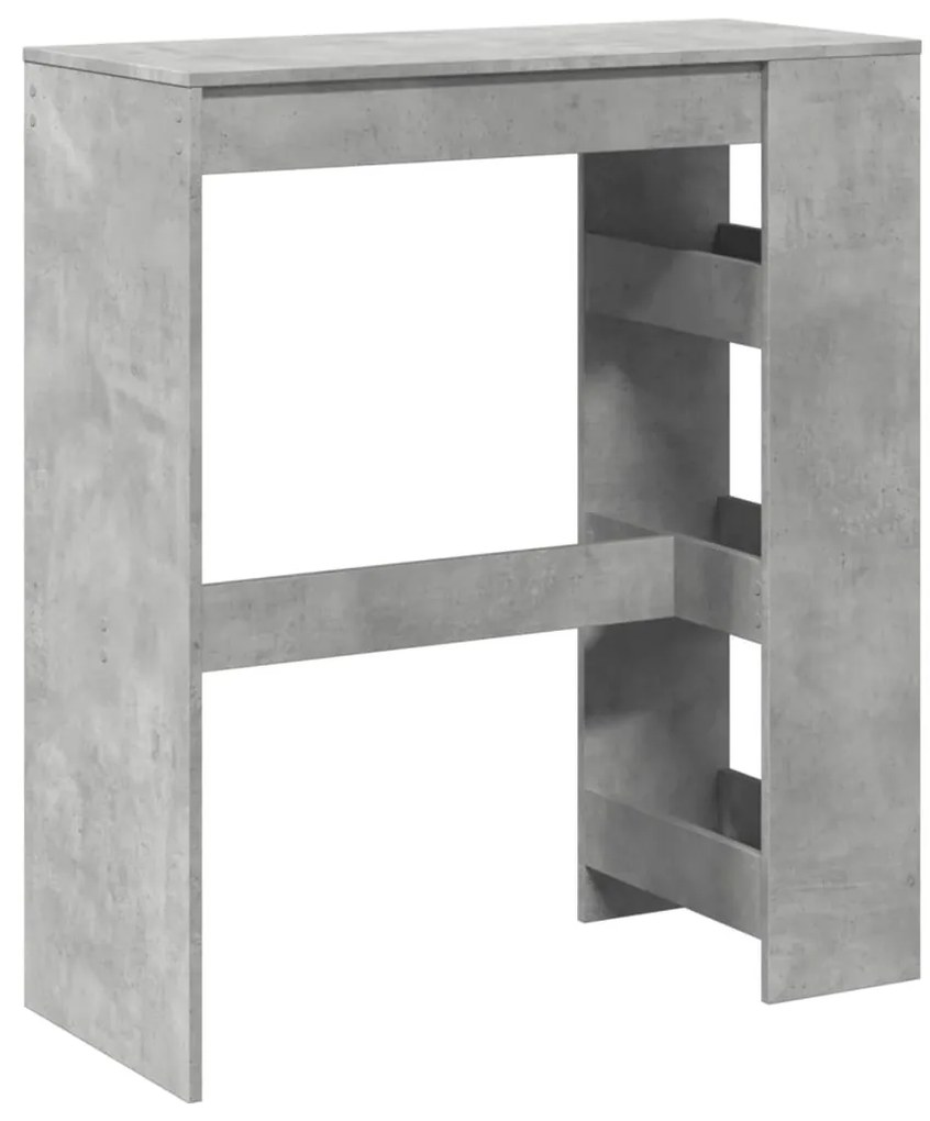 Mesa de bar c/ prateleiras derivados de madeira cinza cimento