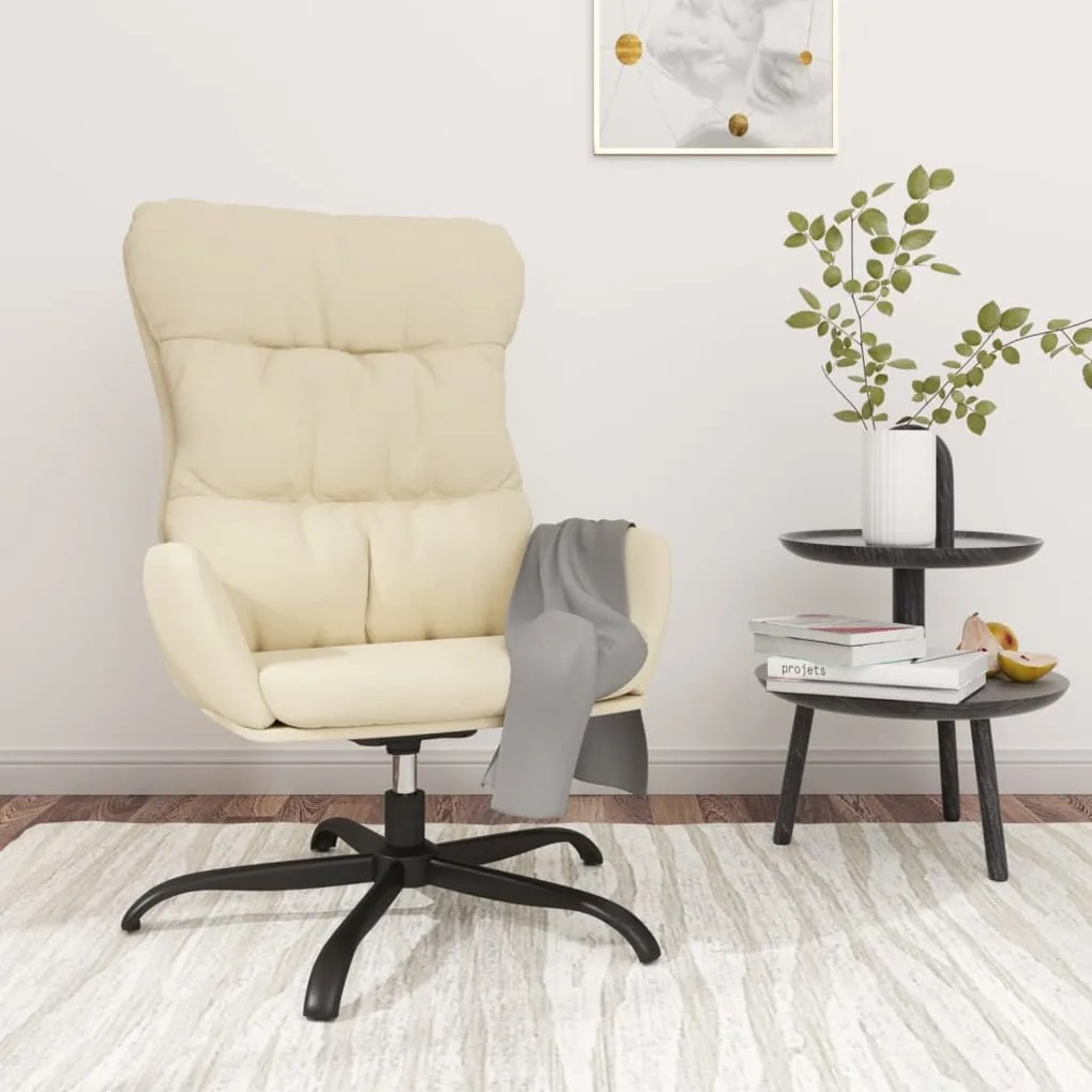 vidaXL Cadeira de descanso tecido cor creme