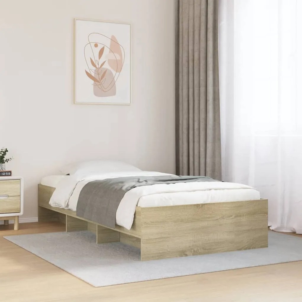 Estrutura cama s/ colchão derivados de madeira carvalho sonoma