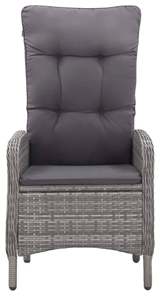 3 pcs conjunto de jantar para jardim cinzento