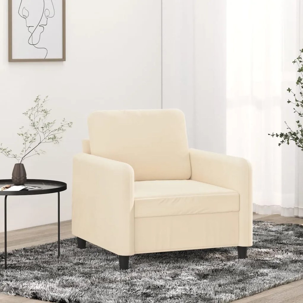 vidaXL Poltrona 60 cm veludo cor creme