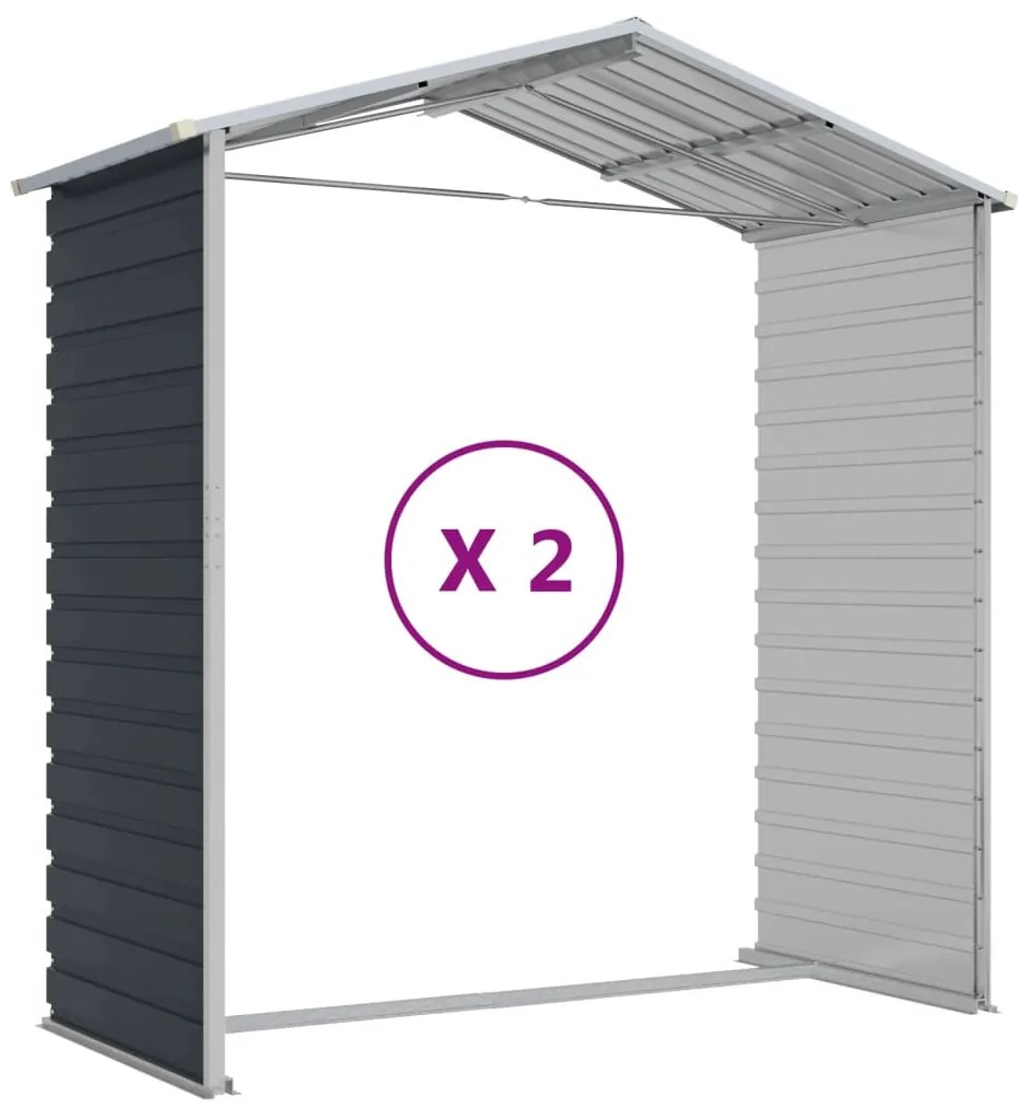 Abrigo de jardim 191x215x198 cm aço galvanizado antracite