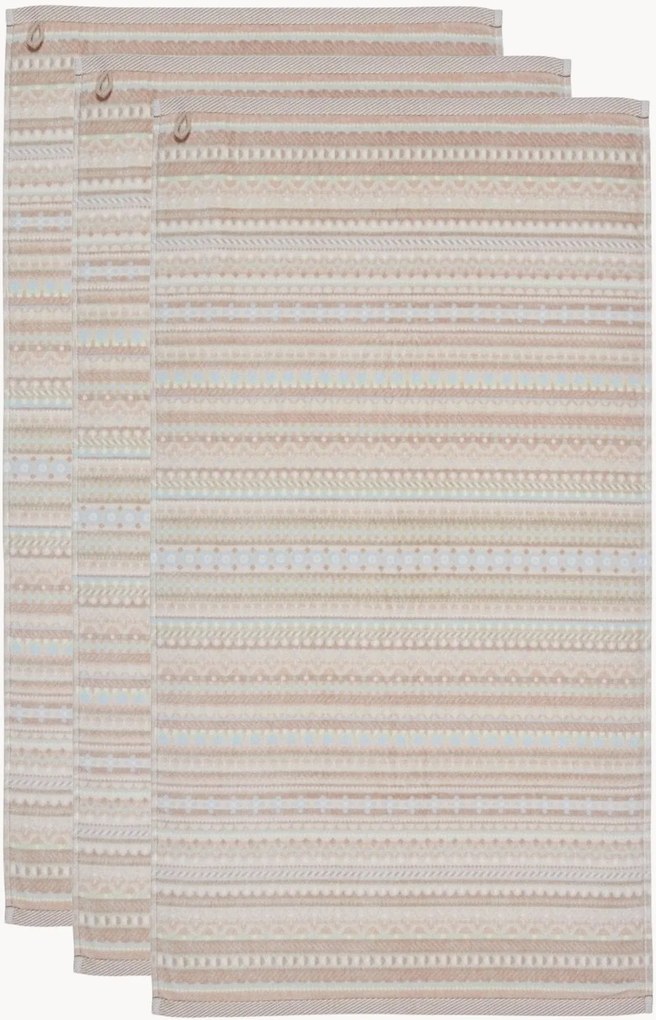 Toalhas de mãos em veludo e algodão felpudo Geometric Print, conjunto de 3