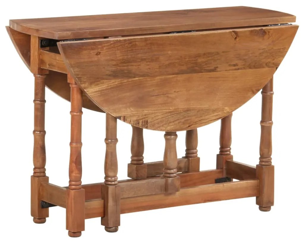 Mesa de jantar redonda 110x76 cm madeira de mangueira maciça