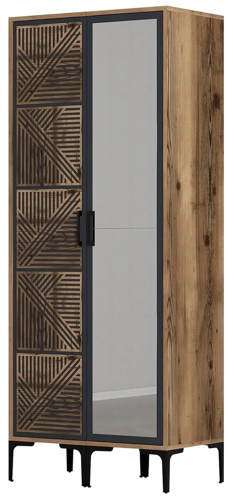 Guarda-roupa Kumsal PR – Nogueira/Antracite – 80x47,5x201,4 cm