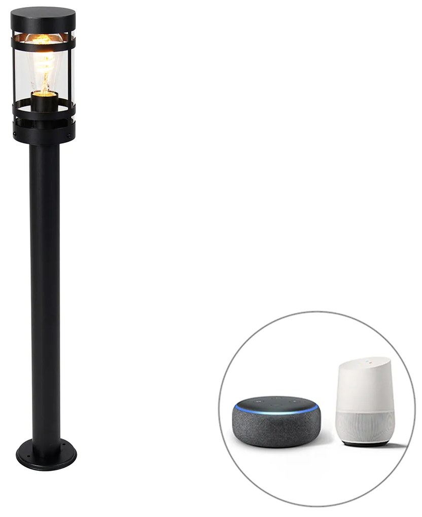 LED Candeeiro de exterior inteligente preto 80 cm IP44 com Wi-Fi ST64 - Gleam Moderno