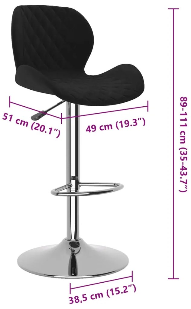Bancos de bar 2 pcs veludo preto