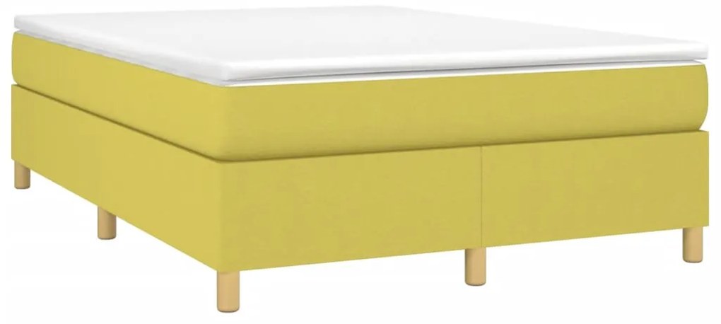 Estrutura de cama sem colchão 140x190 cm tecido verde