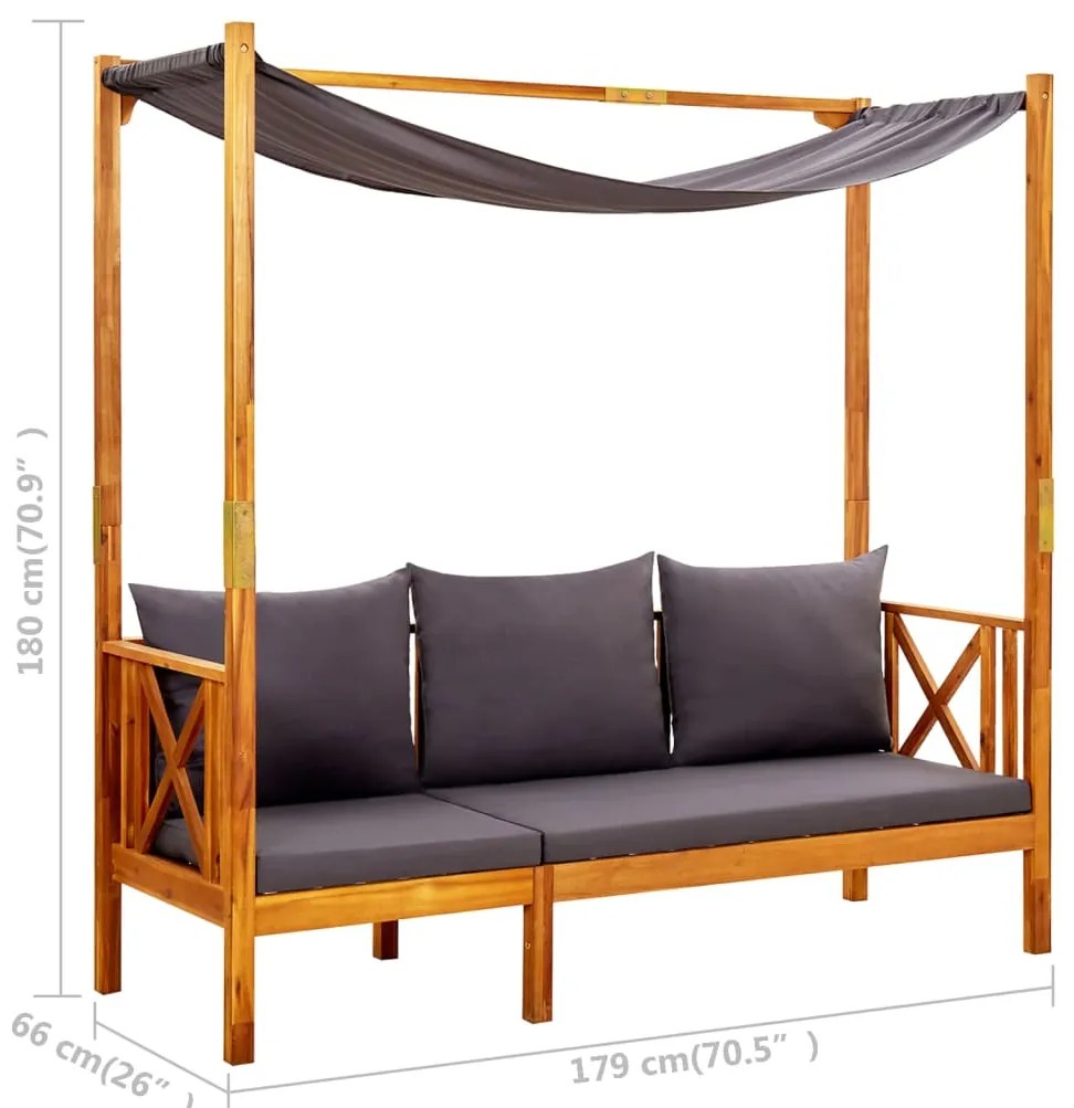 Banco de jardim com mesa e apoios de pés acácia maciça