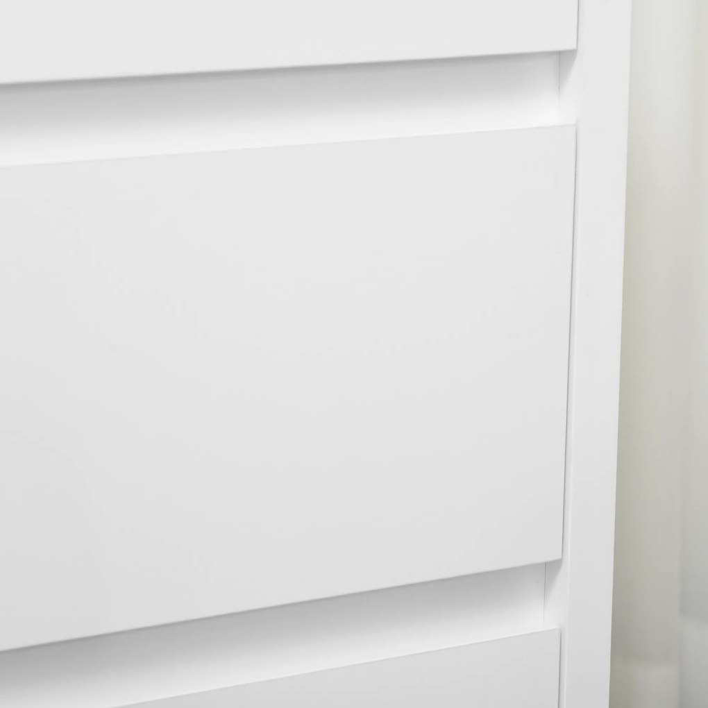 HOMCOM Cómoda Moderna com 4 Gavetas Cómoda de Madeira para Dormitório Sala de Estar Carga Máxima 40 kg 70x37x75 cm Branco e Madeira